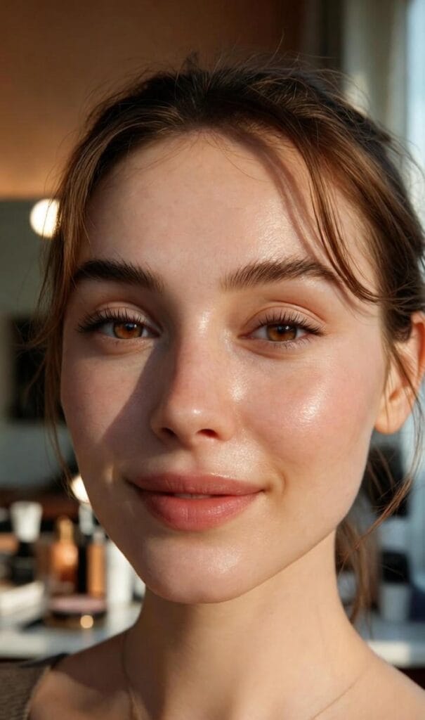 Chloe Adams, beauty and skincare expert at NextWebSolution.shop, in a realistic portrait-mode photo.